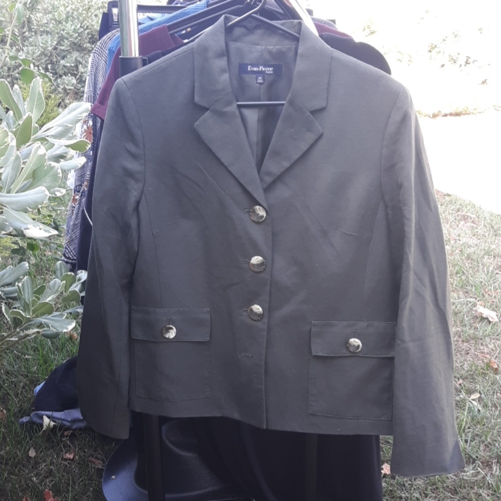 Evan Picone Petite Green military Blazer 4p